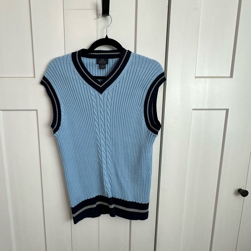 Brooks Brothers Blue V-Neck Sweater Vest